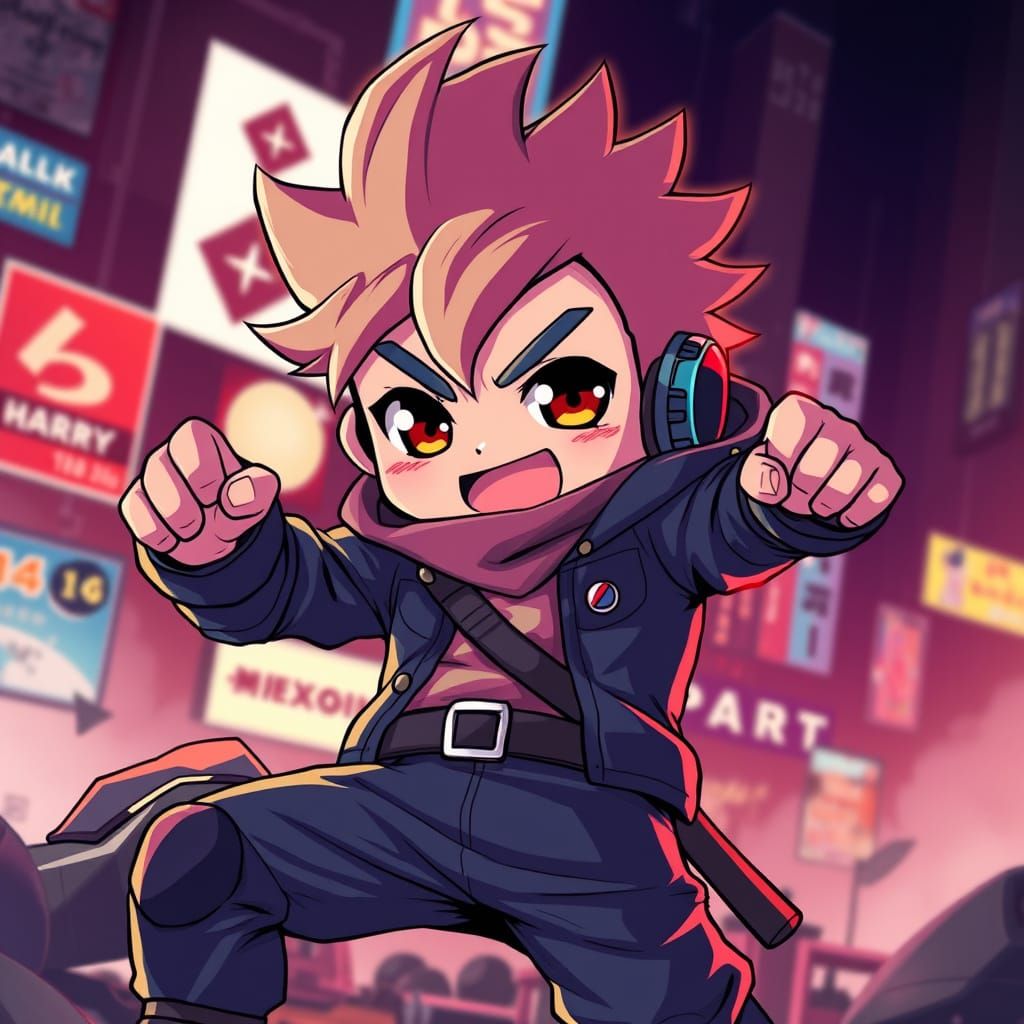 Heroic Meme Masterpiece in Vibrant Anime Style