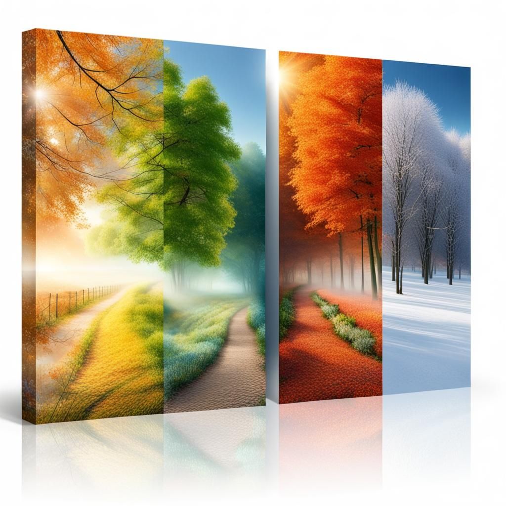 Four Seasons Landscape: A Vertical Panorama