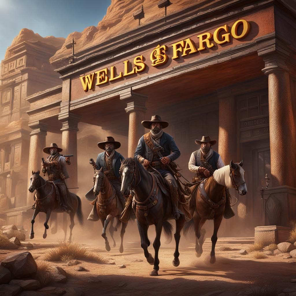 Outlaws Robbing a Bank: Epic Matte Painting