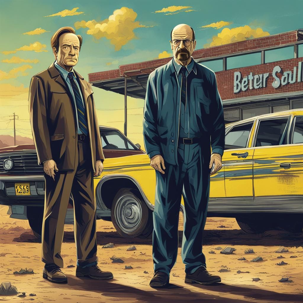 Better Call Saul and Walter White Illustrated