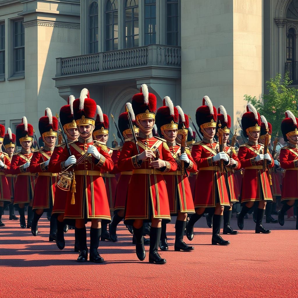 The Queen's Guard in Vibrant Fantasy England