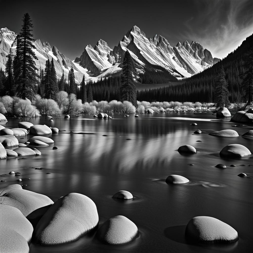 Dramatic Landscape Photo in Ansel Adams Style