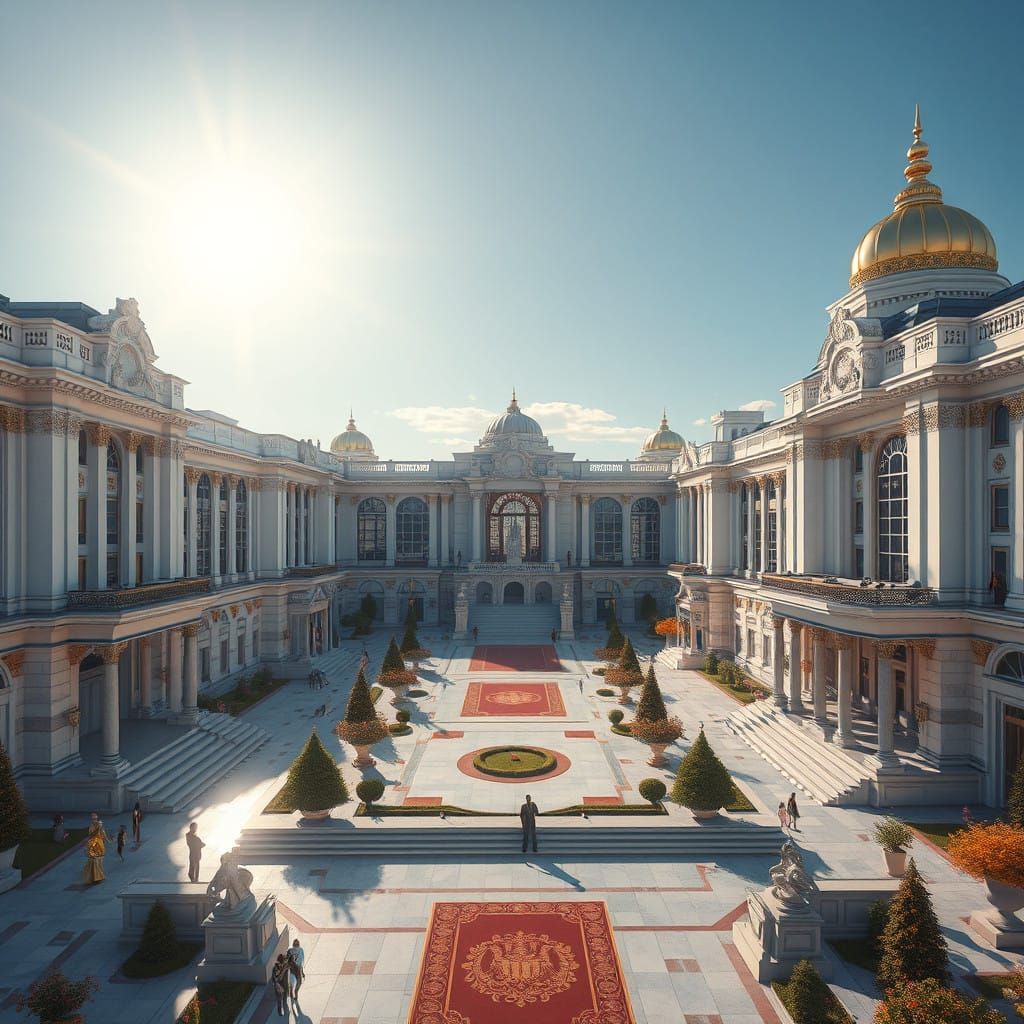 Awe-Inspiring White Stone and Glass Campus in Opulent Splend...