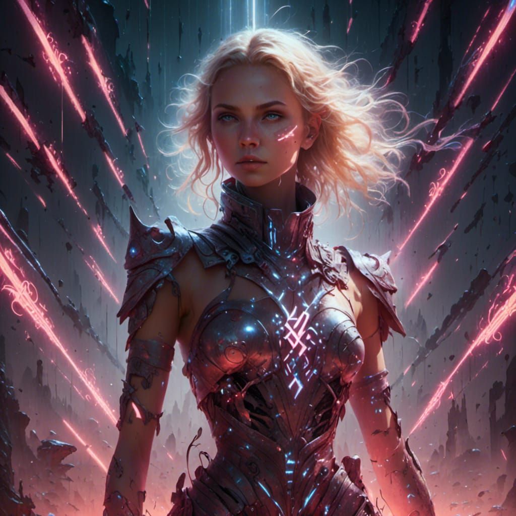 Charlize Theron in Laser Battle at Night
