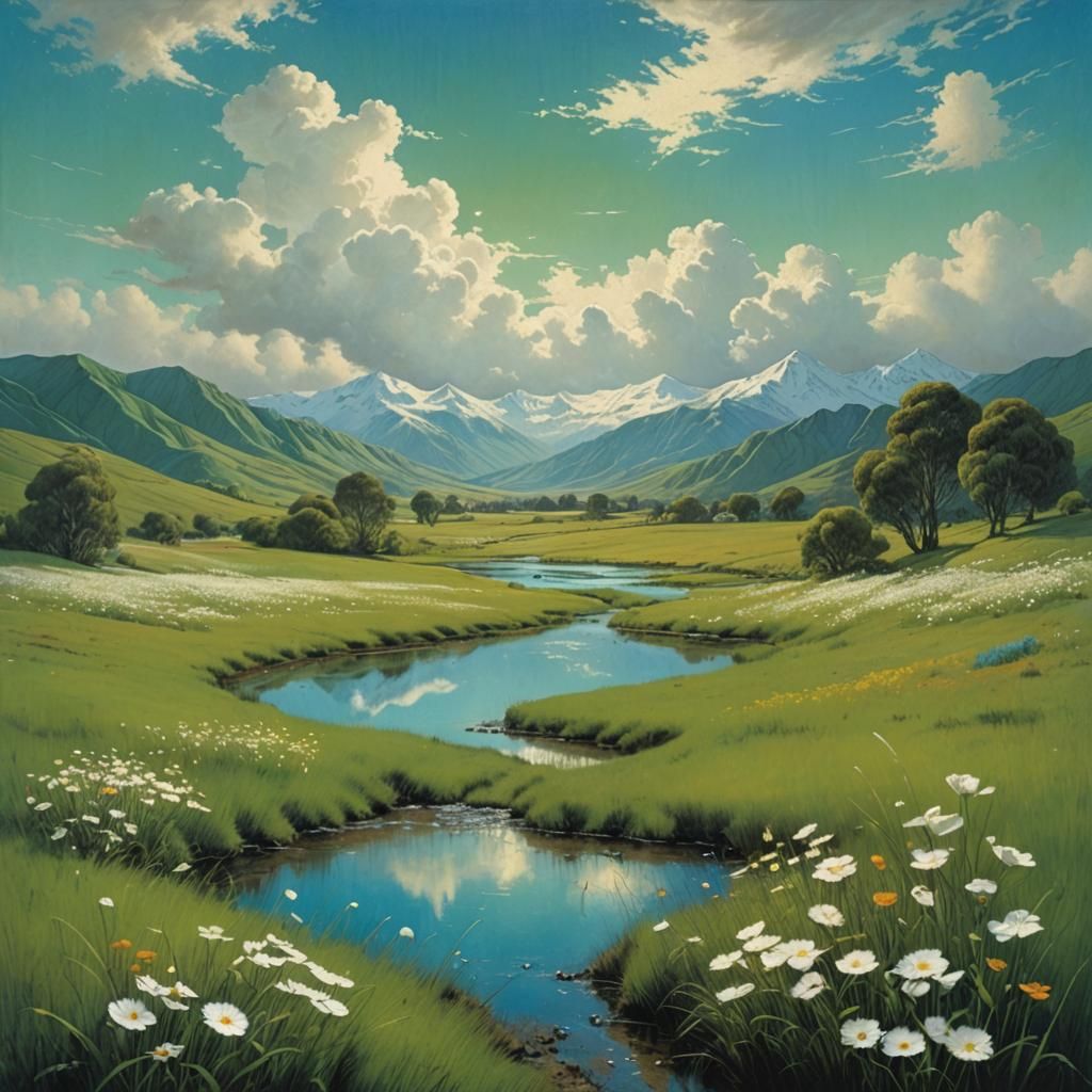 New Zealand Landscape in a Beksiński Style