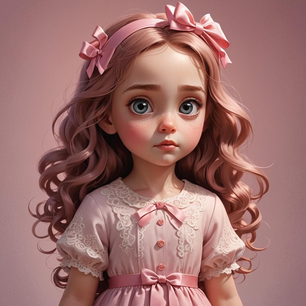 Beautiful Newborn Girl in 3D Digital Art Style