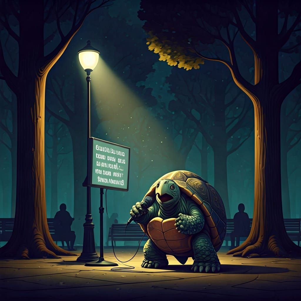 Turtle Sings Karaoke: Dystopian Digital Art