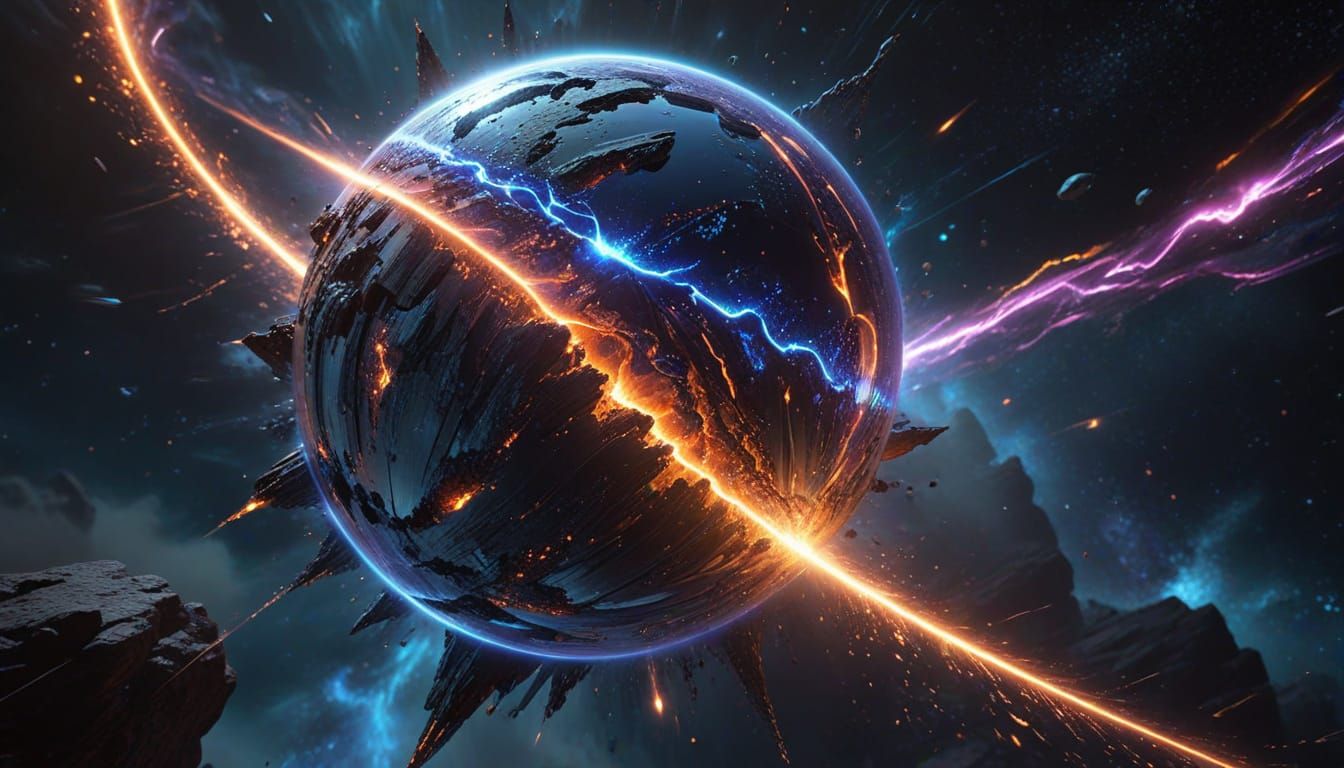 Psychedelic Anime Waifu Artwork in Deep Space