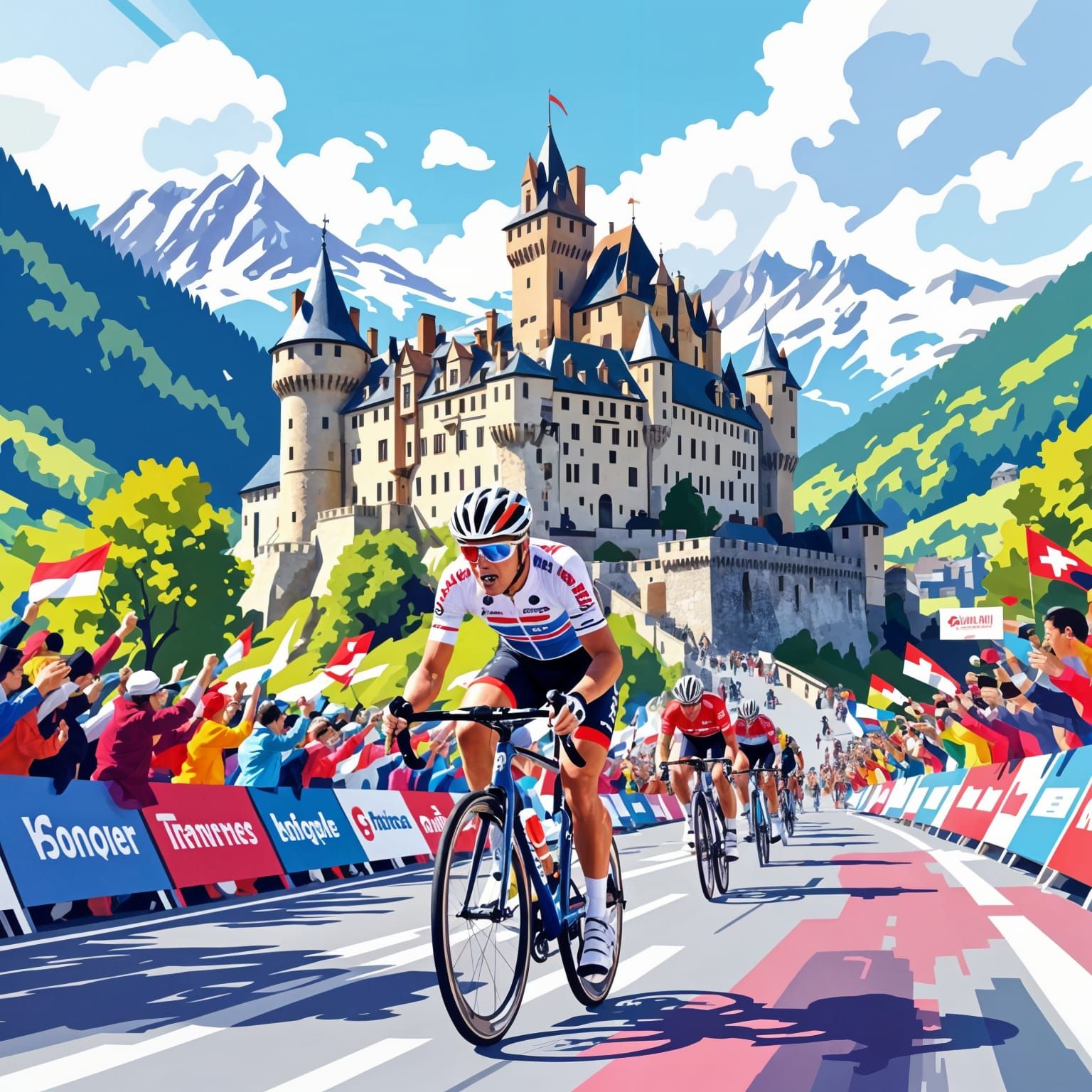 Le Tour de France Cyclist in Digital Art