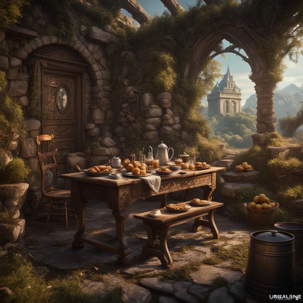 Country Lunch: Detailed Matte Painting