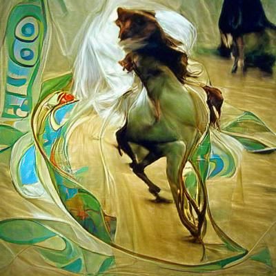 Equestrian Art Nouveau Inspired Digital Painting