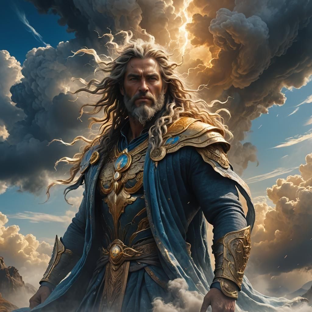Majestic Wind God Amidst a Storm