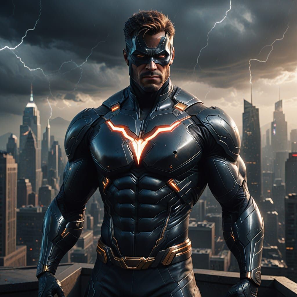 Hyper-Realistic Superhero Statue of Strength