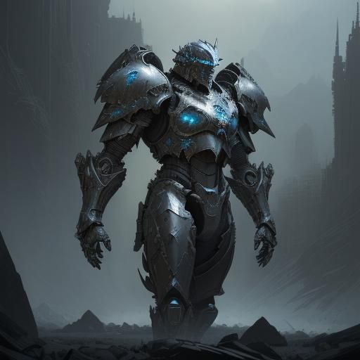 Epic Sci-Fi Knight in Mech Armor