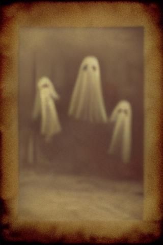 Ethereal Apparitions in Antique Sepia Photograph