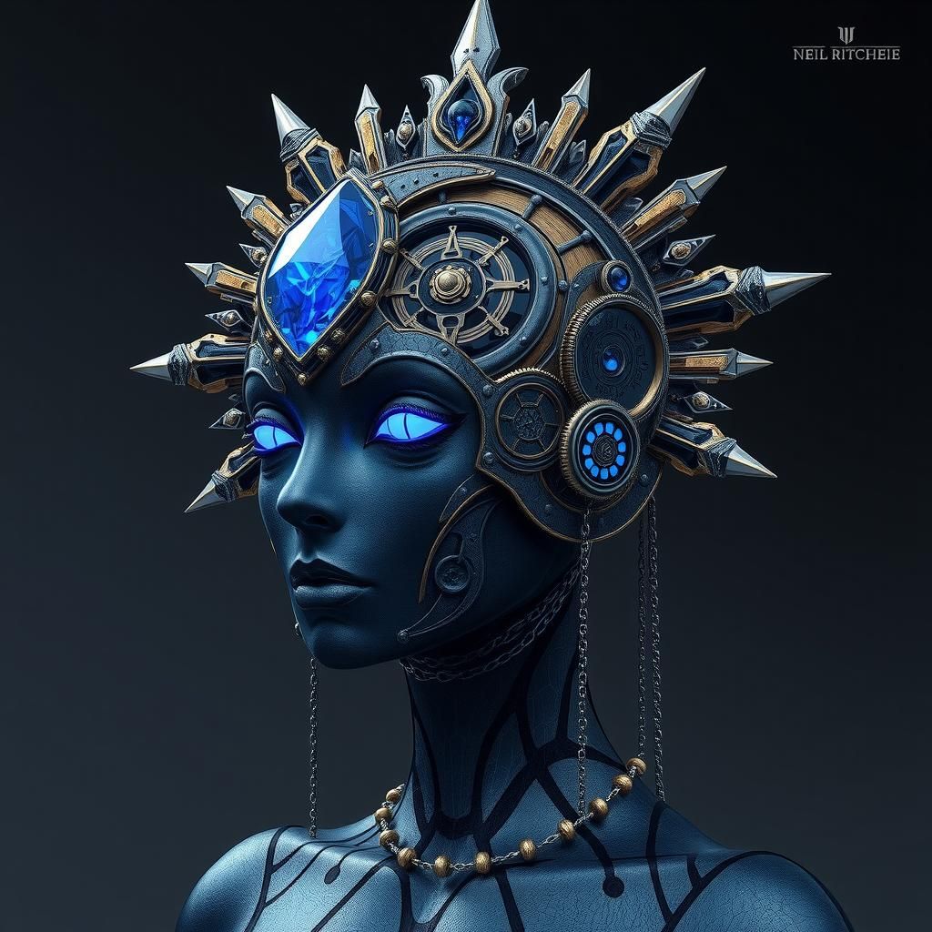 Diamond Clockwork Character in Dark Fantasy Style