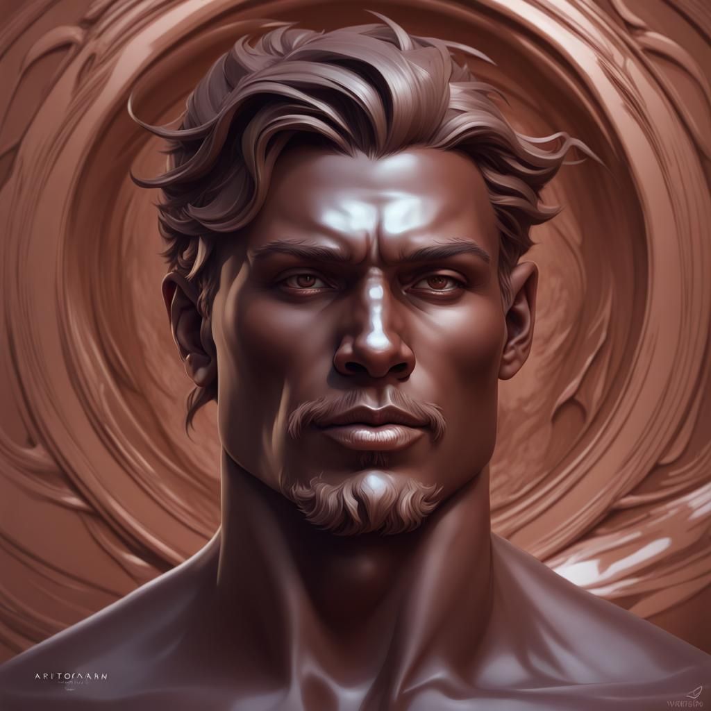Chocolate Man Portrait in Hyperdetailed Concept Art