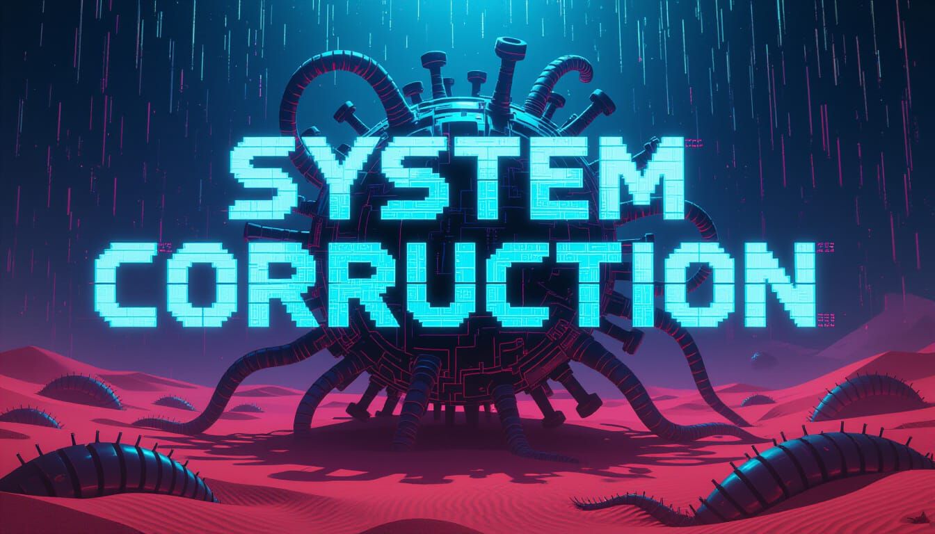 System Corruption in Cyberpunk Biomechanical Style