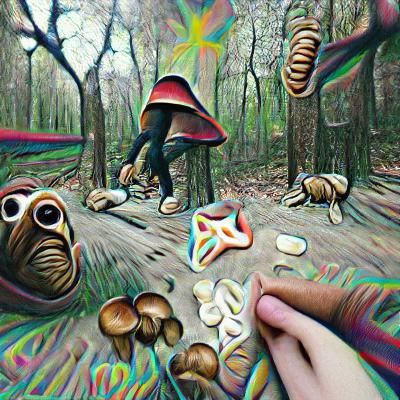 Psychedelic Forest: A Shroom-Induced Vision