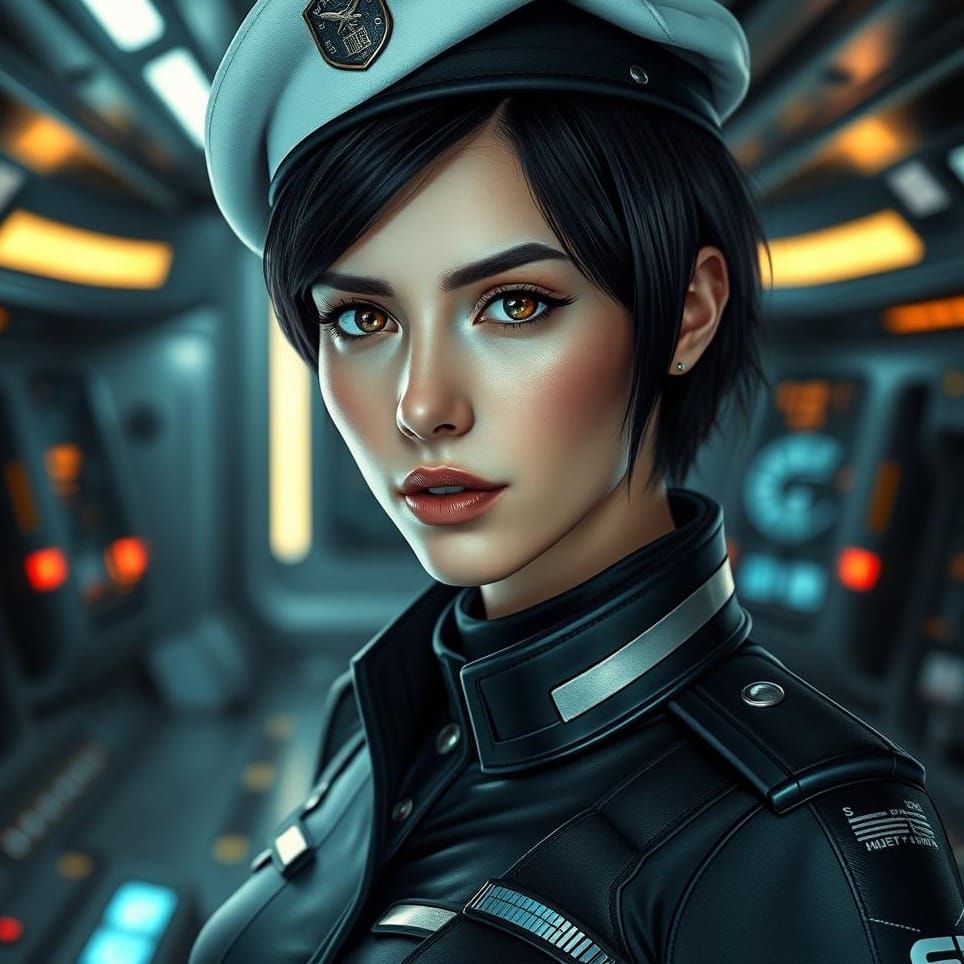 Photorealistic Portrait of a Sci-Fi Naval Captain