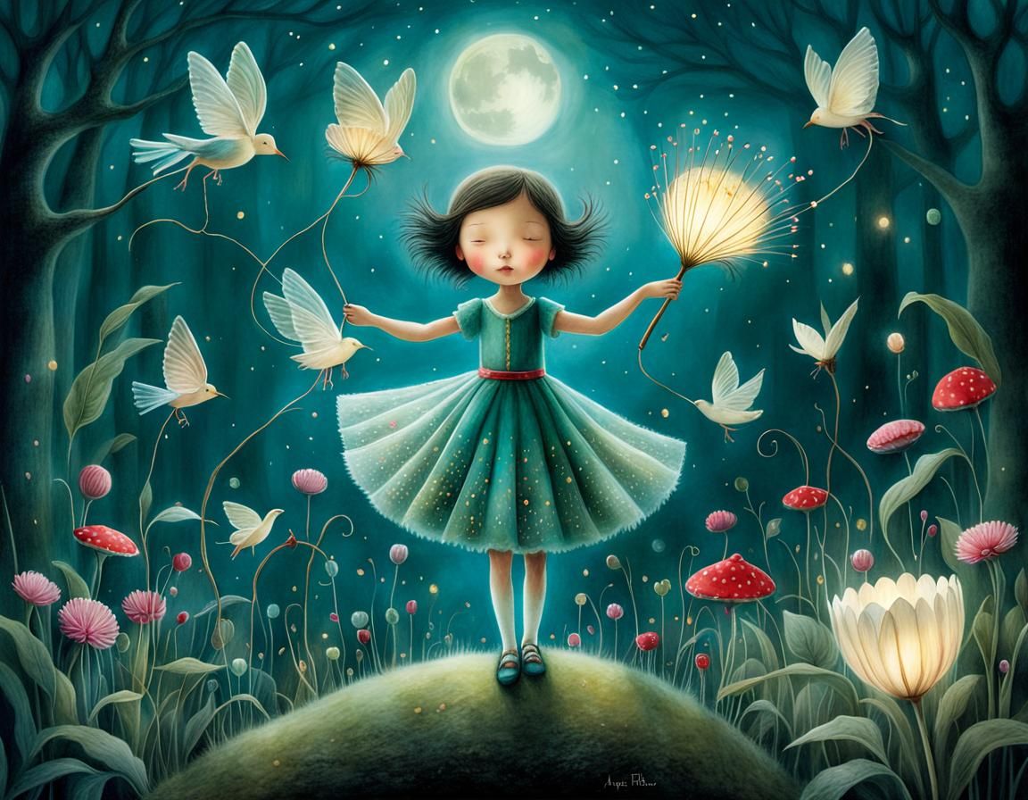 Magical Celebration: Whimsical Illustration with Intricate D...