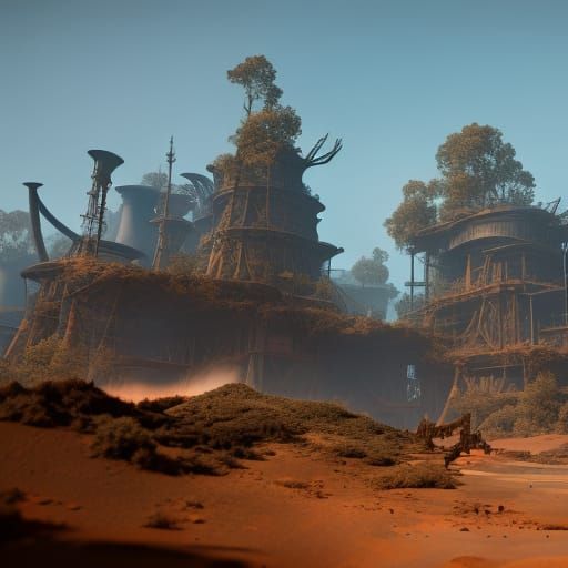 Post-Apocalyptic Industrial Wasteland in Detailed Matte Pain...