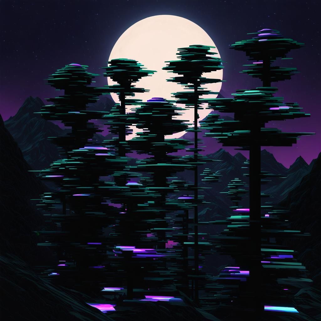 Annoyed Interstellar Entity in Glitchcore Style