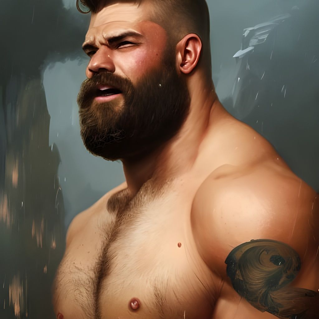 Hyperrealistic Portrait of a Muscular Man