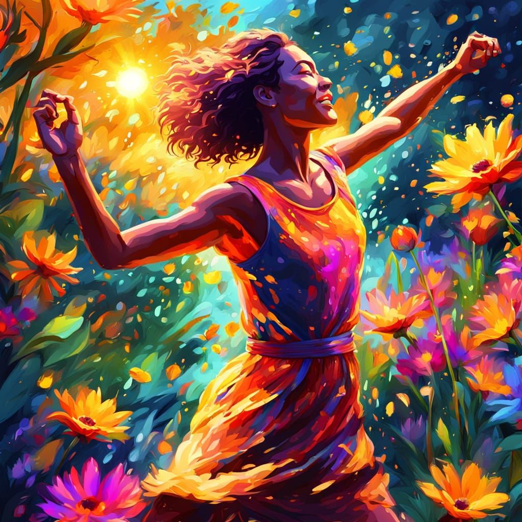 Vibrant Fauvist Dance Scene in a Sunlit Garden