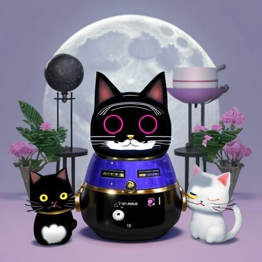 Charming Android Robot Cat Attracts Feline Friends