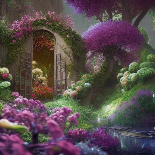 Fantastical Secret Garden Concept Art