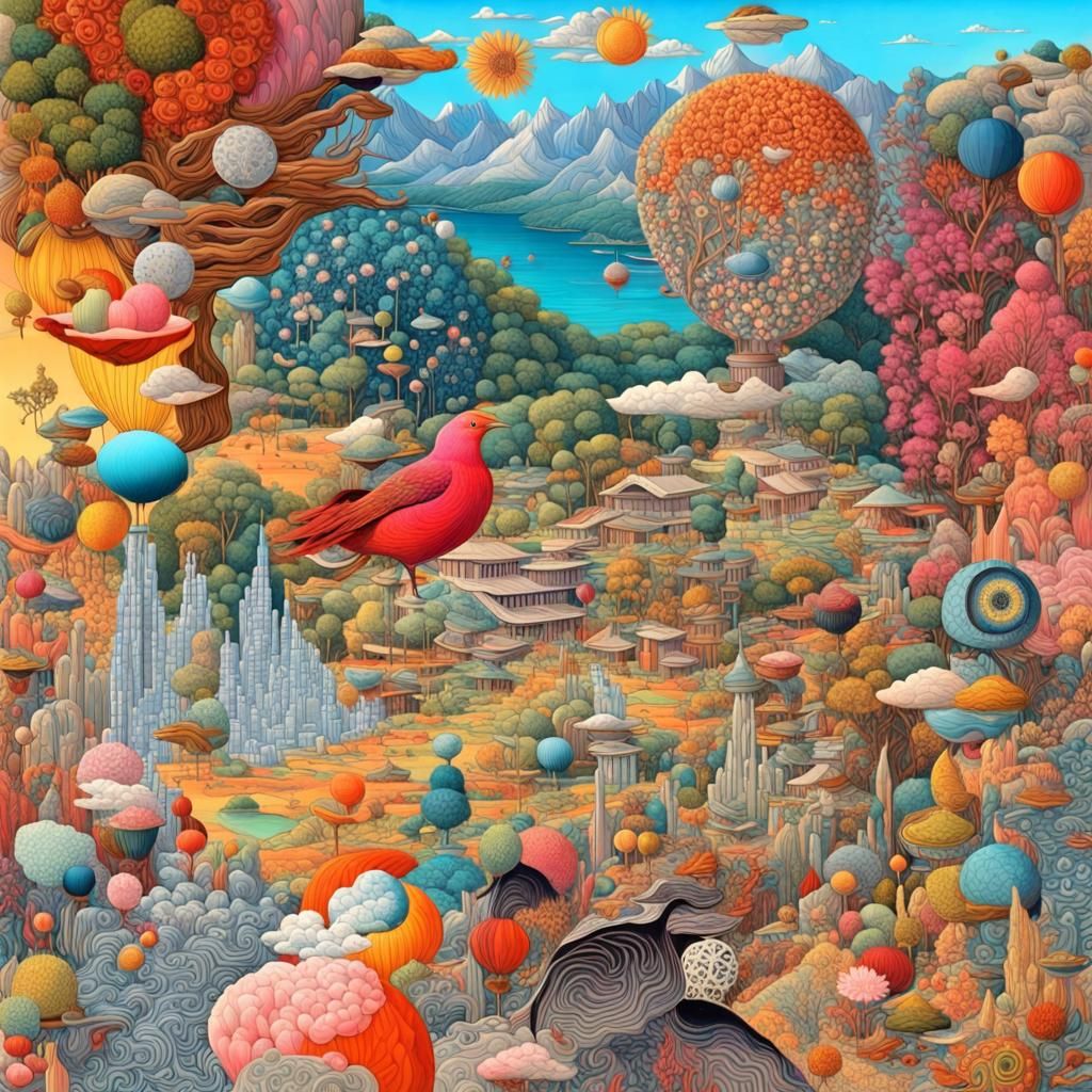 Colorful Surreal Collage in Modern Art Style