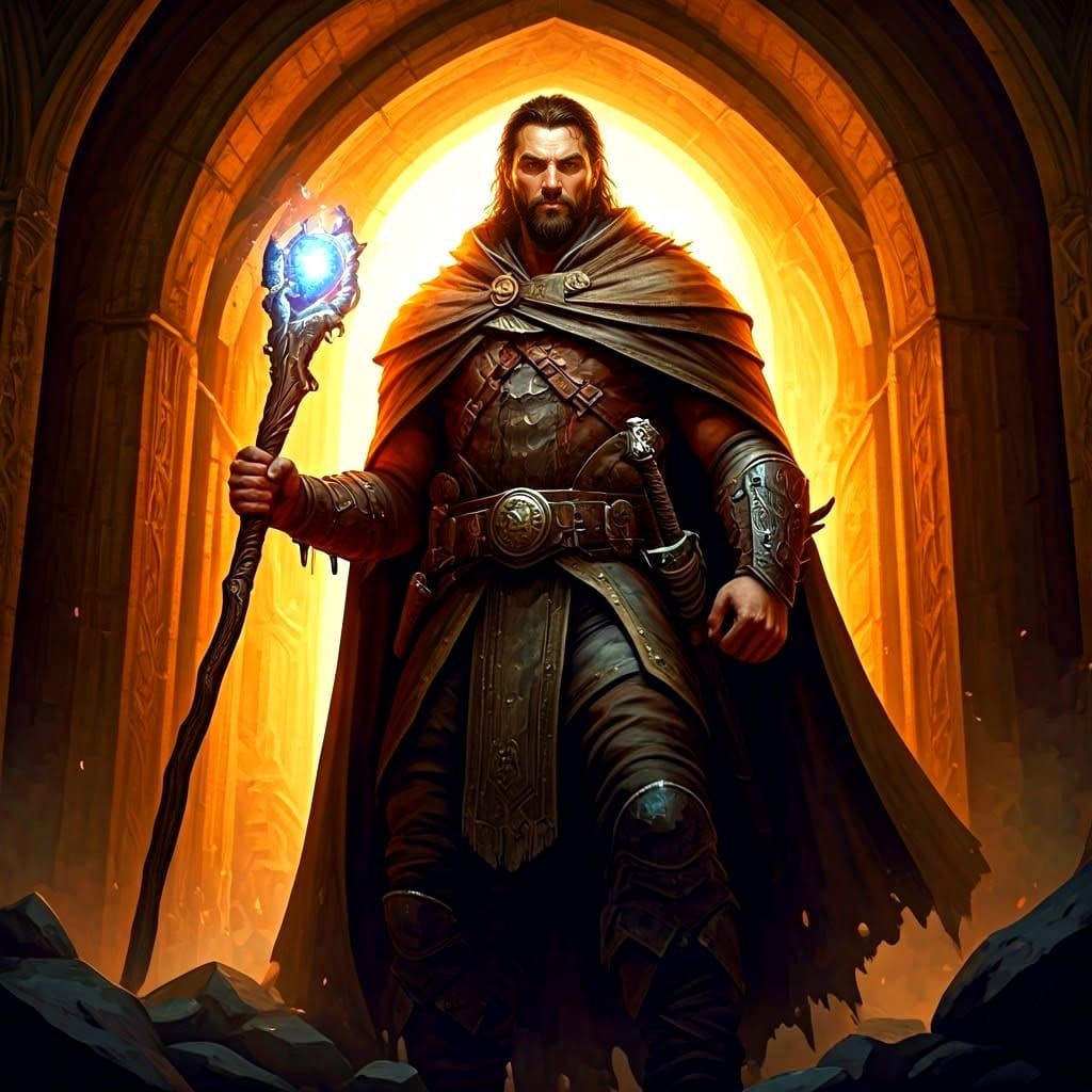 Dungeons and Dragons Style Wizard Unveils Secret Door