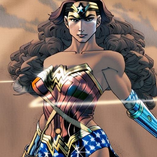 Beth Phoenix as Wonder Woman: Comic Book Art