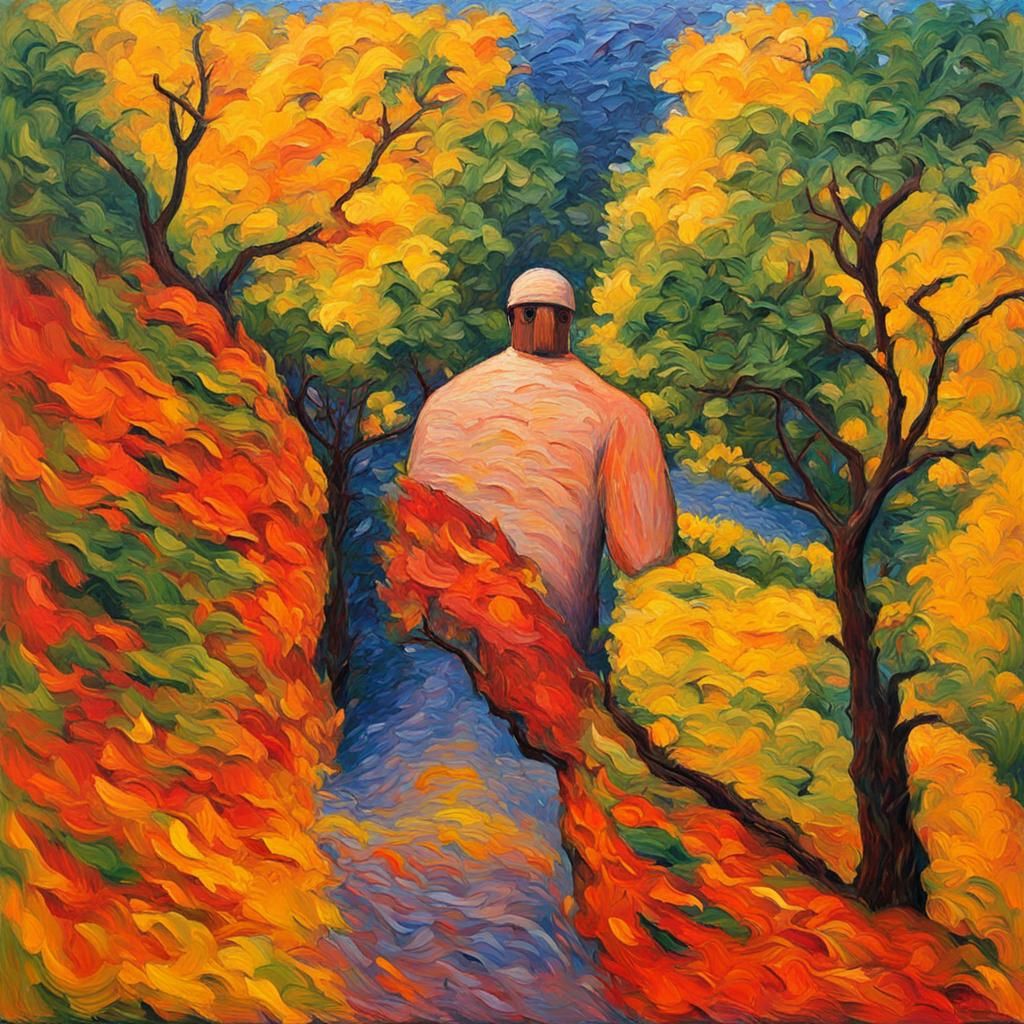 Expressionist Oil Painting with Impasto Acrylic Texture