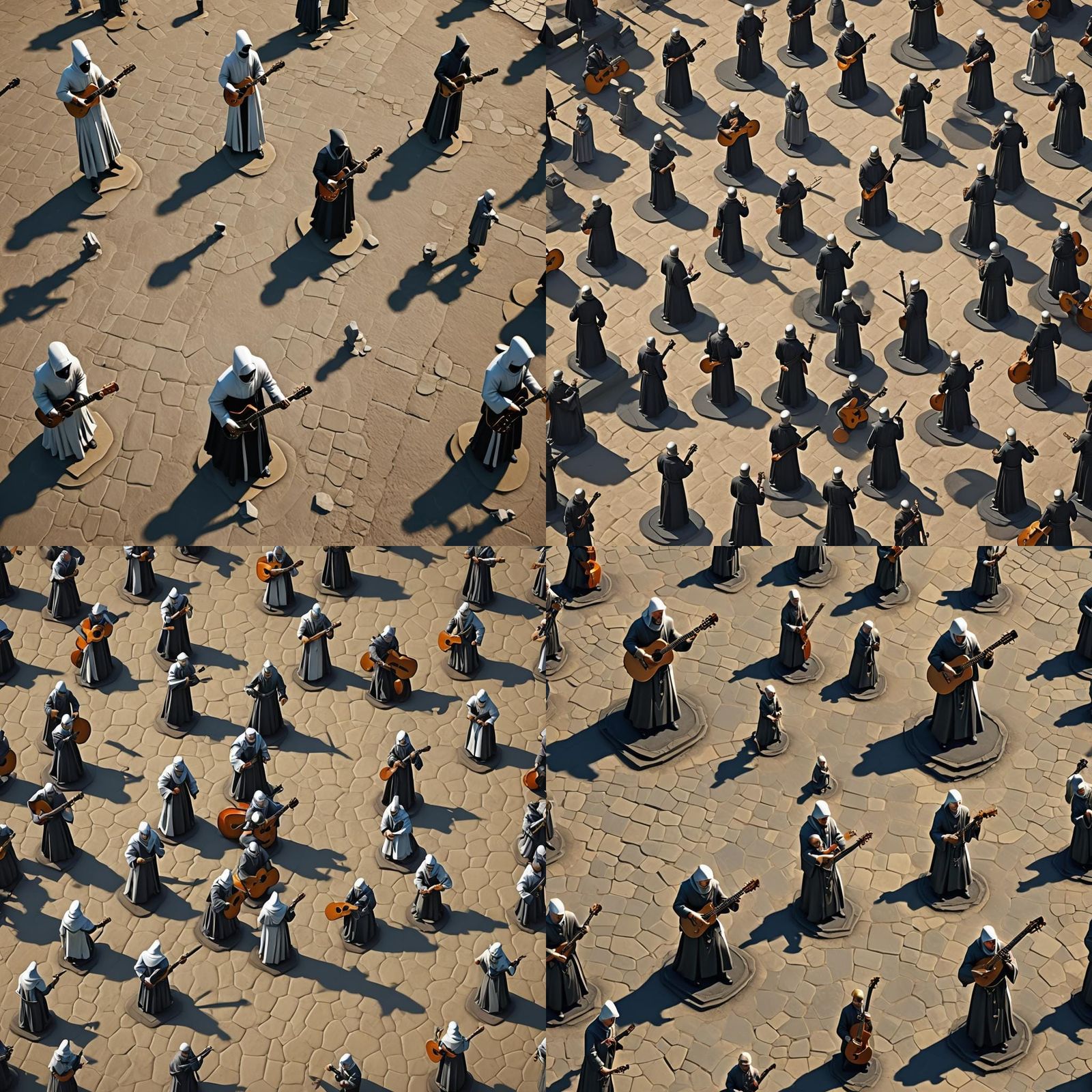 Priests Play Guitar Upside Down: 3D Art