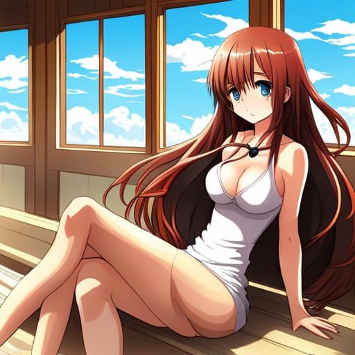 Anime Angel Girl in Classic Style