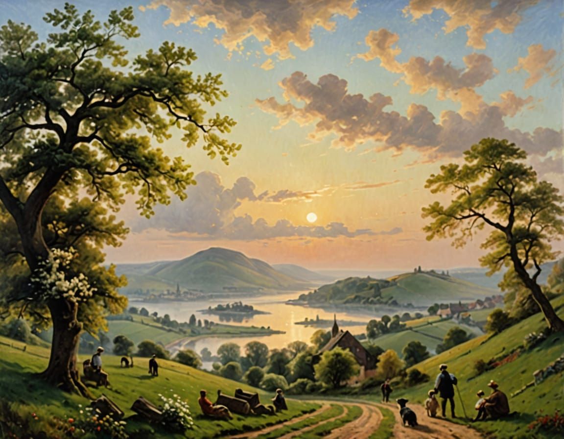 Peaceful Village Landscape in Soft Focus