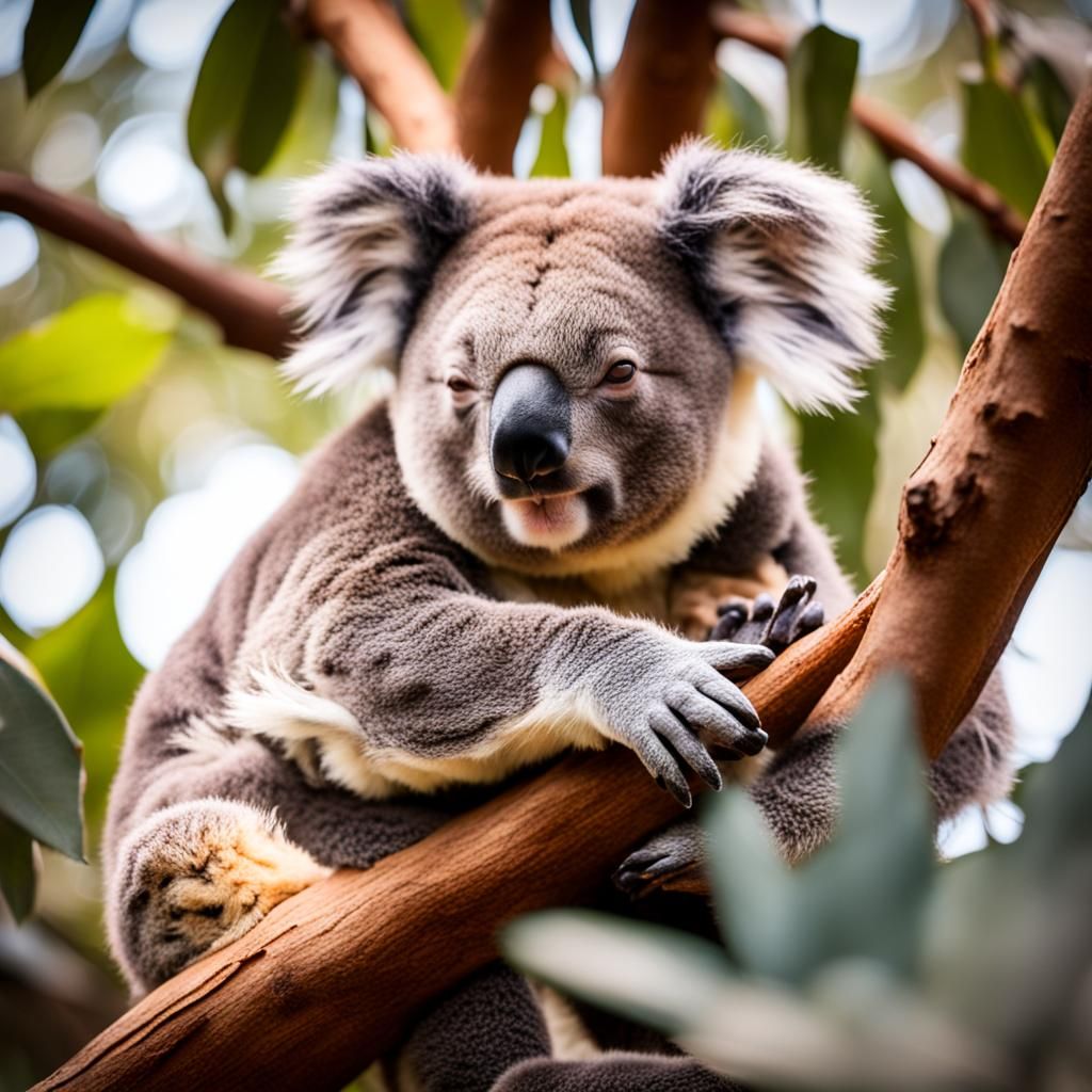 Koala Sleeping in Tree: Professional Wildlife Photography
