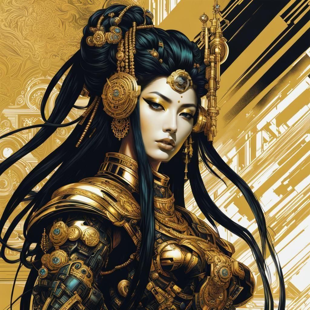 Cyborg Shiva Portrait in Glitch Art Style