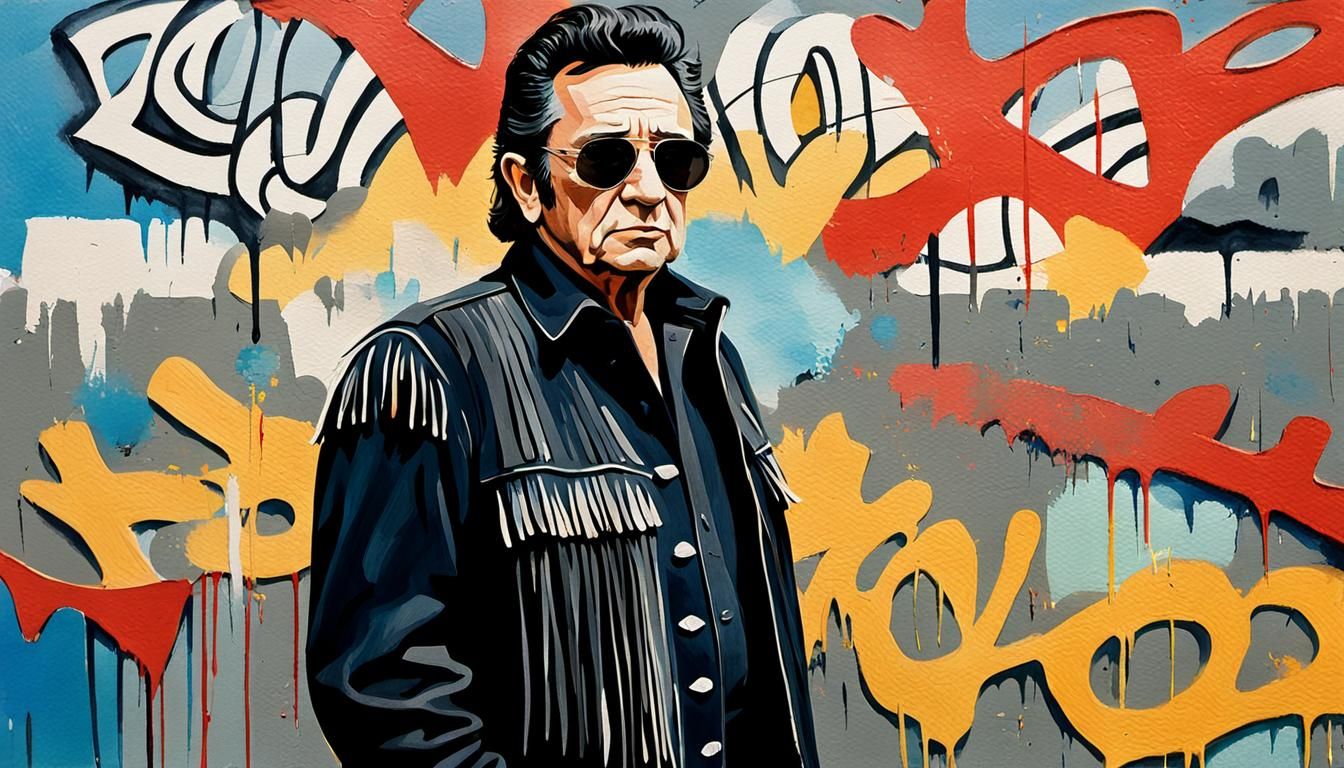 Singer in Fringed Jacket: Pop Art Watercolor Portrait