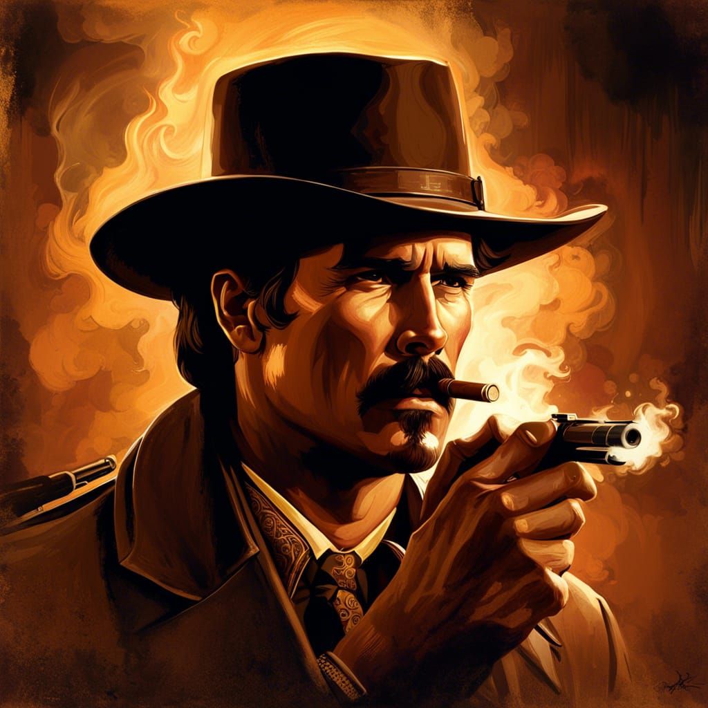 Doc Holliday Portrait in Dramatic Old West Style