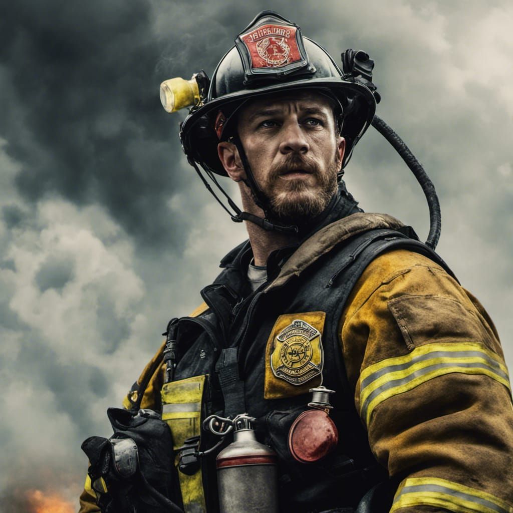 Tom Hardy as a Firefighter