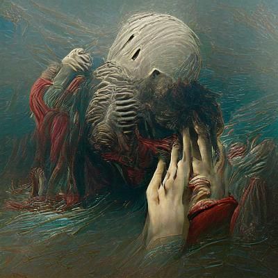 Dark Suffering Scene in Horror Style