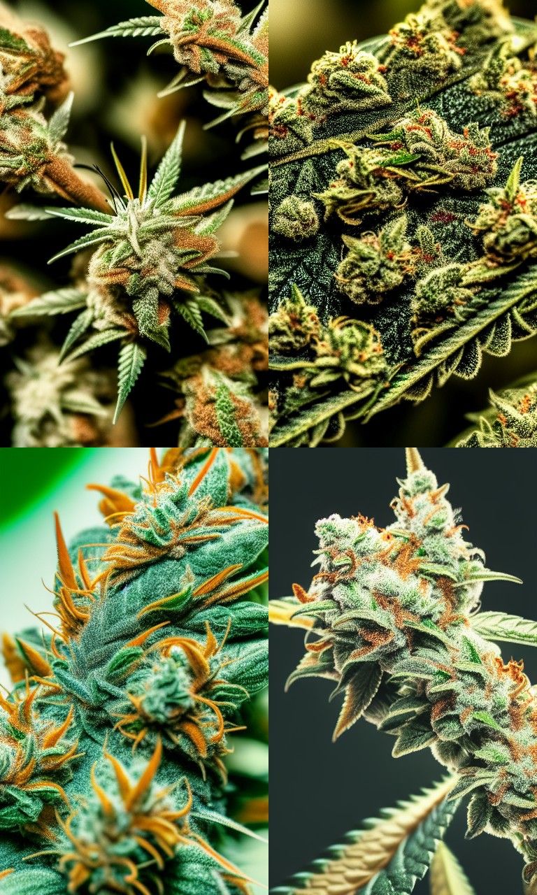 Hyperdetailed Macro Photo of Cannabis Flower Trichomes