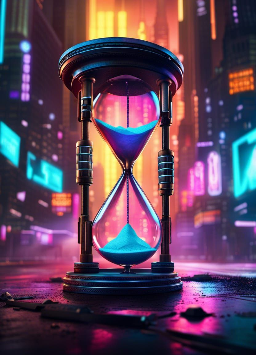 Hourglass on a city street