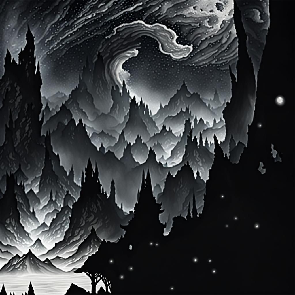 Monochrome Watercolor Portrait of a Beautiful Woman