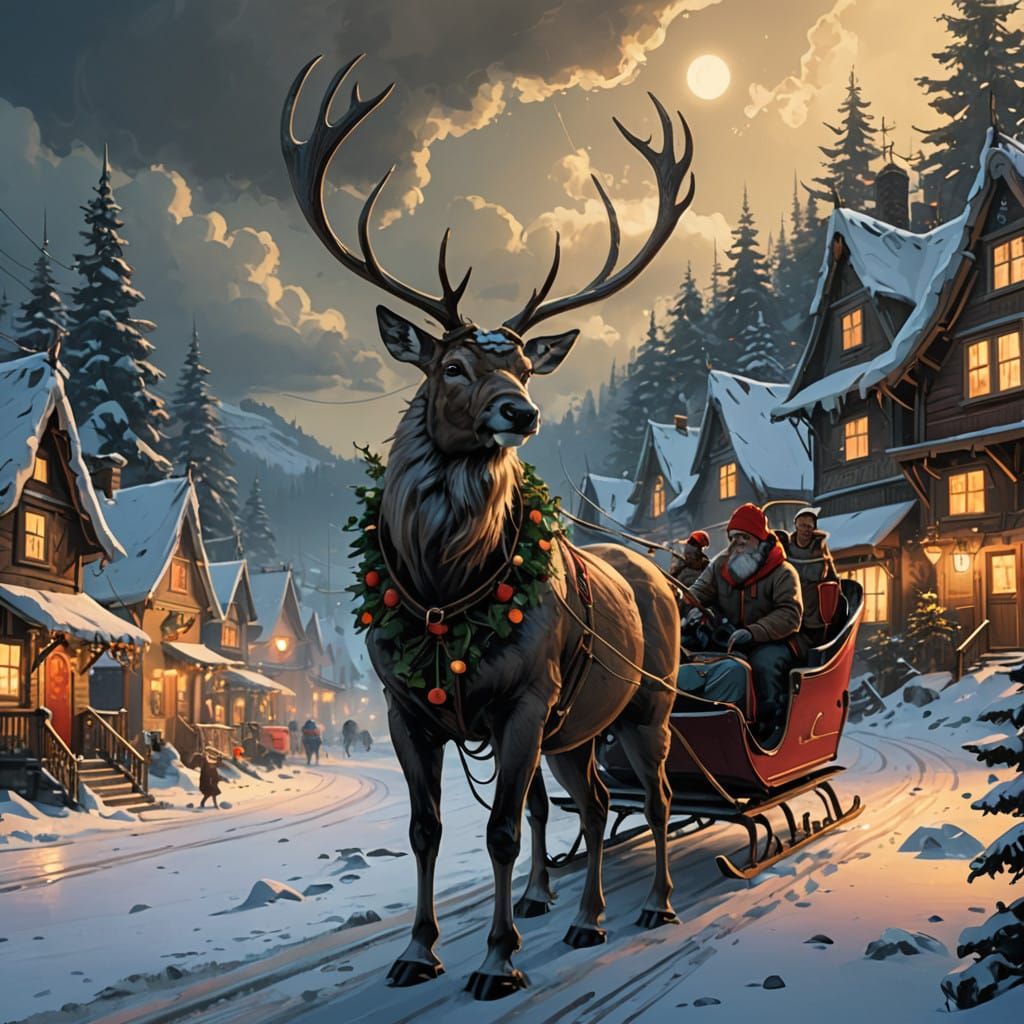 Surreal Christmas Village Scene in Hyper-Realistic Candy Art...