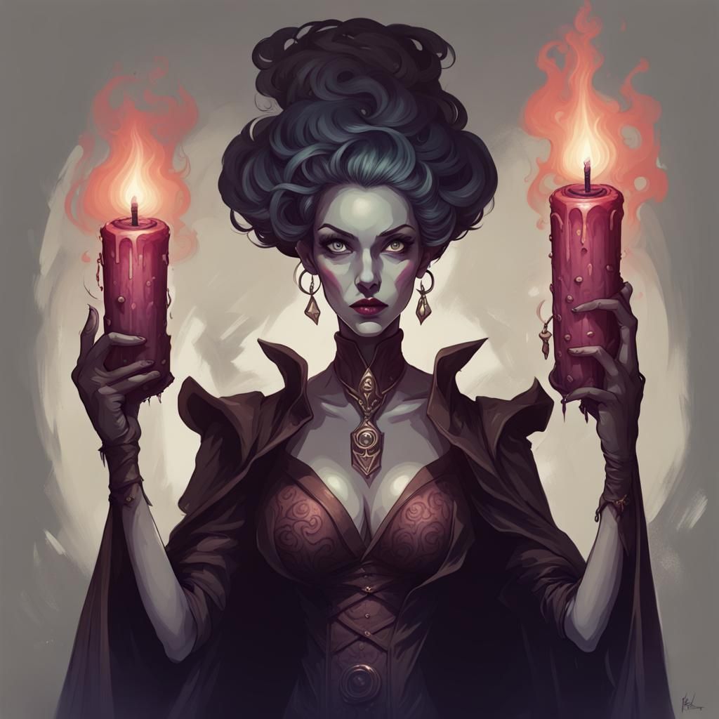 Evil Candle Woman's Revenge: Fantasy Art