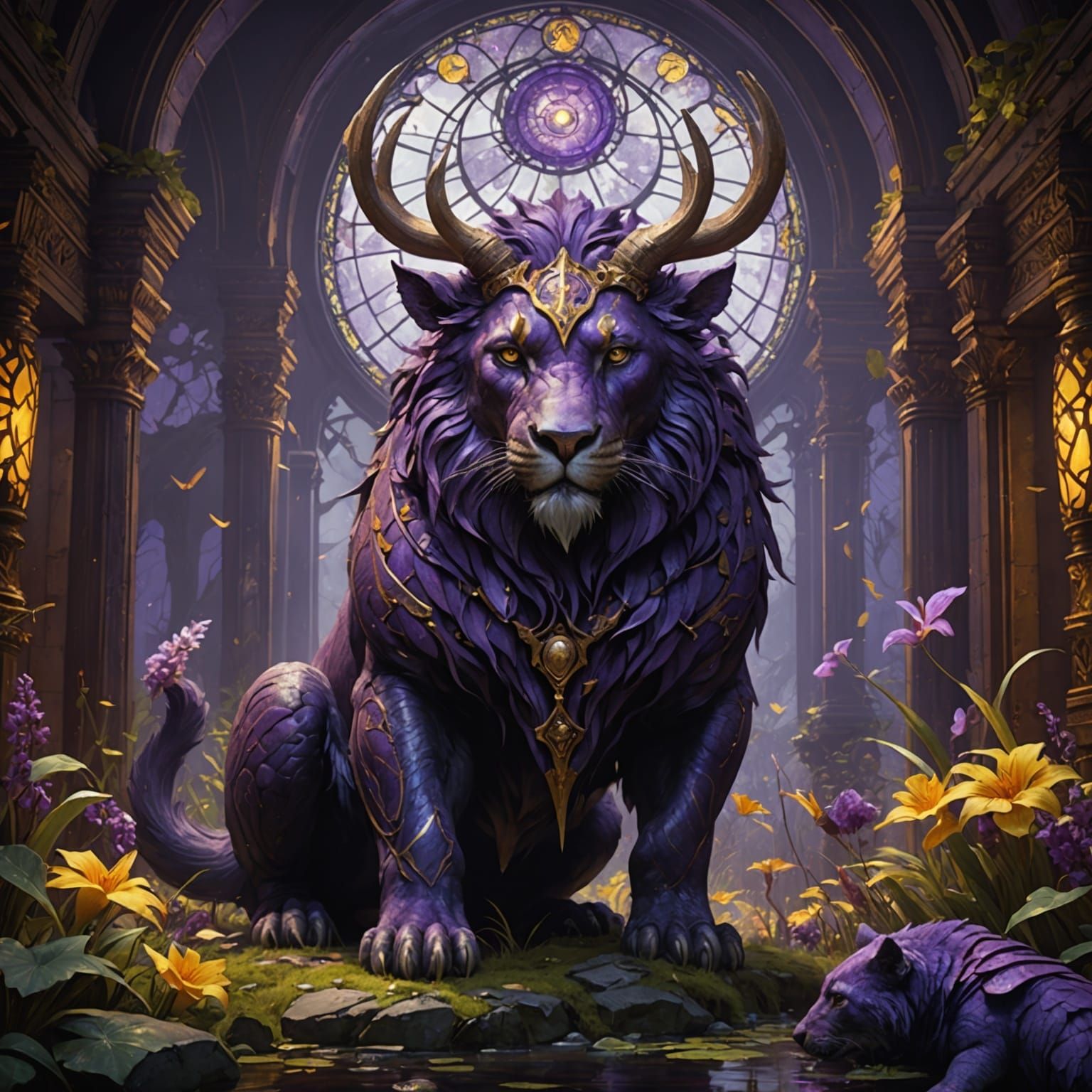 Mythological Animals in Dark Fantasy Style